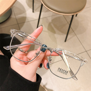 2023 Ретро очила с половин рамка за късогледство Мъжки TR90 Очила против синя светлина Дамски рамки за очила за жени Мъжки продажби на едро