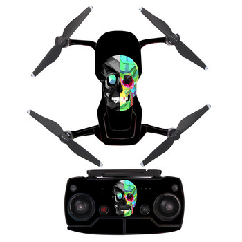Стикер в стил череп, винилов стикер за кожата за DJI Mavic Air Drone + дистанционни управления + 3 батерии, защитен филм, капак