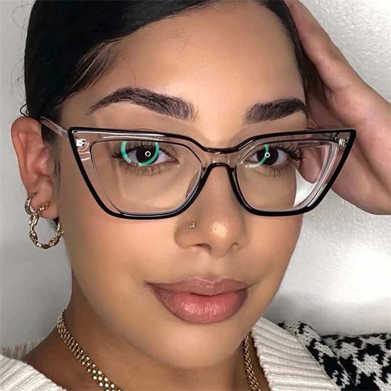 2022 Πλαστικό διαφανές σκελετό ματιών γάτας Νέο Blue Light γυαλιά απόδειξη Επίπεδων φακών Σκελετοί γυαλιών γυαλιών για γυναίκες Σκελετός γυαλιών ματιών
