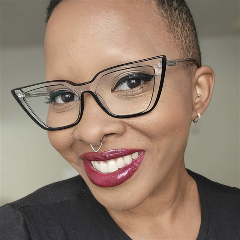 2022 Πλαστικό διαφανές σκελετό ματιών γάτας Νέο Blue Light γυαλιά απόδειξη Επίπεδων φακών Σκελετοί γυαλιών γυαλιών για γυναίκες Σκελετός γυαλιών ματιών