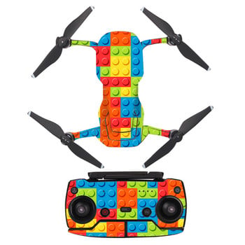 Αυτοκόλλητο δέρματος σε στυλ Building Blocks Decal Vinyl για DJI Mavic Air Drone + τηλεχειριστήρια + κάλυμμα μεμβράνης προστασίας 3 μπαταριών