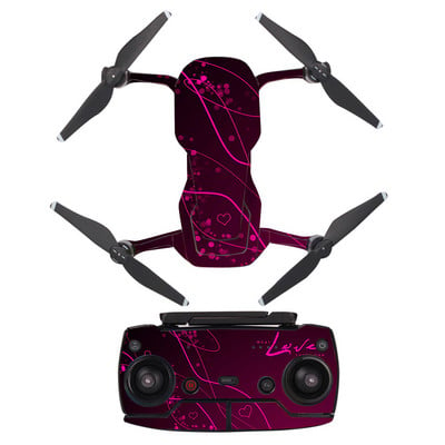 Love Style Decal Vinila ādas uzlīme DJI Mavic Air Drone + tālvadības pults + 3 bateriju aizsargplēves vāciņš