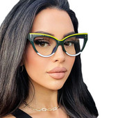 Νέο Fashion Patch Color Cat Eye Αντι-μπλε Γυαλιά Γυναικεία Vintage Leopard Οπτικά Γυαλιά Γυναικεία Γυαλιά Oculos Computer