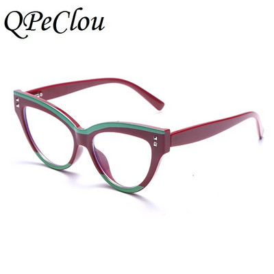 Νέο Fashion Patch Color Cat Eye Αντι-μπλε Γυαλιά Γυναικεία Vintage Leopard Οπτικά Γυαλιά Γυναικεία Γυαλιά Oculos Computer