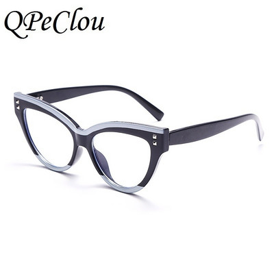 Νέο Fashion Patch Color Cat Eye Αντι-μπλε Γυαλιά Γυναικεία Vintage Leopard Οπτικά Γυαλιά Γυναικεία Γυαλιά Oculos Computer