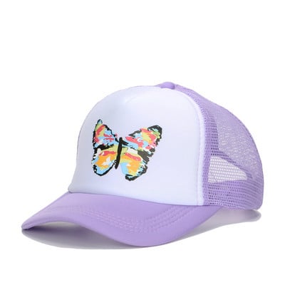 Vasaros moteriškos beisbolo kepuraitės Vyriškos hip-hop tinklinės kepuraitės su drugeliais margintos kepuraitės, skirtos moterims lauke, laisvalaikio kepuraitė nuo saulės, sunkvežimių kepurė