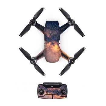 Етикетка в стил пейзаж PVC стикер за кожа за DJI Spark Drone + дистанционни управления + 3 батерии Защитно фолио Капак