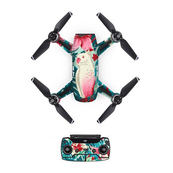 Стикер в животински стил, PVC стикер за кожа за DJI Spark Drone + дистанционни управления + 3 батерии, защитно фолио, капак