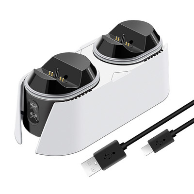 Dviejų valdiklių įkroviklis skirtas PS5 įkrovimo dokui Automatinis išjungimas C tipo USB greito įkrovimo stotelė, skirta Playstation 5 Dualsense