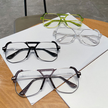 Half Frame Anti-Blue Light Σκελετός γυαλιών γυαλιών για γυναίκες Vintage New Fashion Alloy Οβάλ Γυαλιά Υπολογιστή Αποχρώσεις Ανδρικά Clear Eyewear
