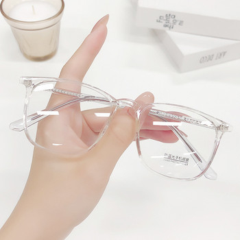 Очила с рецепта Синя светлина Компютърни лещи Очила за късогледство TR90 Квадратни женски прозрачни очила Прозрачни