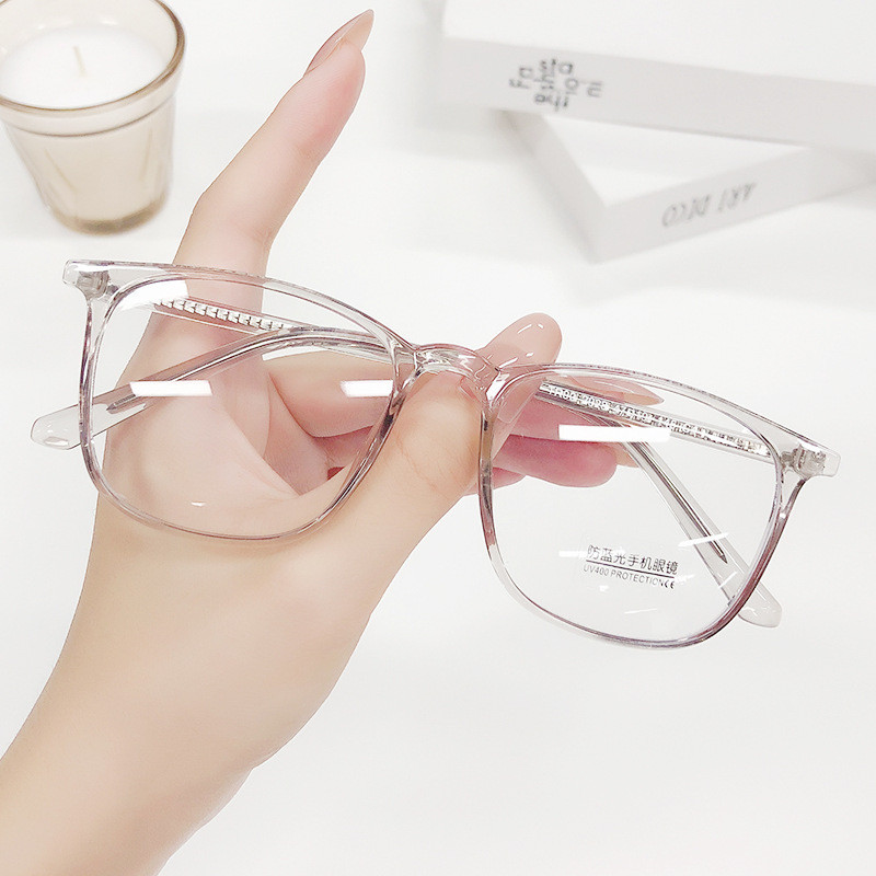 Prillid sinise valgusega arvutiläätsed lühinägelikkusprillid TR90 kandilised naise läbipaistvad prillid läbipaistvad