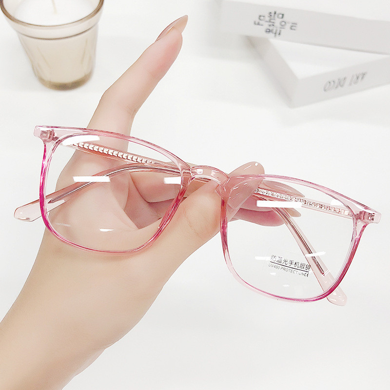 Prillid sinise valgusega arvutiläätsed lühinägelikkusprillid TR90 kandilised naise läbipaistvad prillid läbipaistvad