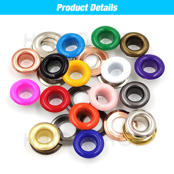 100 комплекта 4 мм многоцветни метални отвори за втулки пръстен с шайба за DIY Leathercraft Scrapbooking обувки колан капачка чанта етикети дрехи