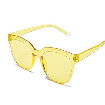 Нови класически овални слънчеви очила Дамски винтидж луксозни пластмасови маркови слънчеви очила с котешко око Candy Color Mirro UV400 Fashion