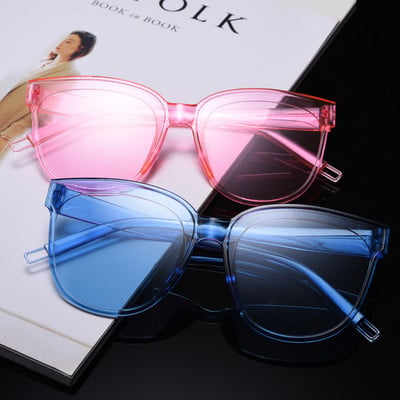 New Classic Oval Sunglasses  Women Vintage Luxury Plastic Brand Designer Cat Eye Sun Glasses Candy Color Mirro UV400 Fashion