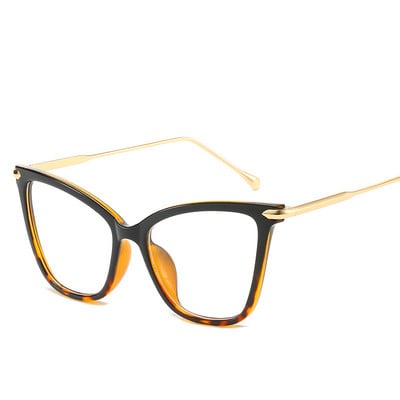 Ochelari de blocare a luminii albastre cu cadru retro transparent Ochelari de vedere pentru pisici lentile mari transparente pentru femei 2022 picior metalic