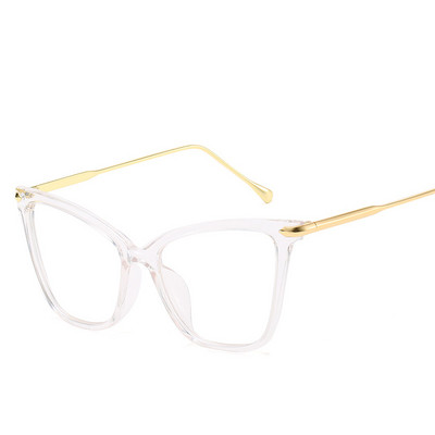 Ochelari de blocare a luminii albastre cu cadru retro transparent Ochelari de vedere pentru pisici lentile mari transparente pentru femei 2022 picior metalic