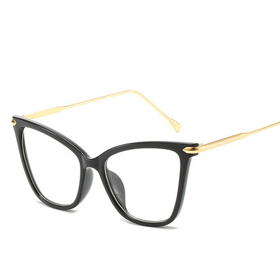 Ochelari de blocare a luminii albastre cu cadru retro transparent Ochelari de vedere pentru pisici lentile mari transparente pentru femei 2022 picior metalic