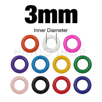 100 komplekti metallist aasad rõngasrõngad metallist auguga silmarõngad, värvisegud Nahast käsitöö jalatsite jaoks Vöökork Kott Sildid Rõivad Scrapbooking