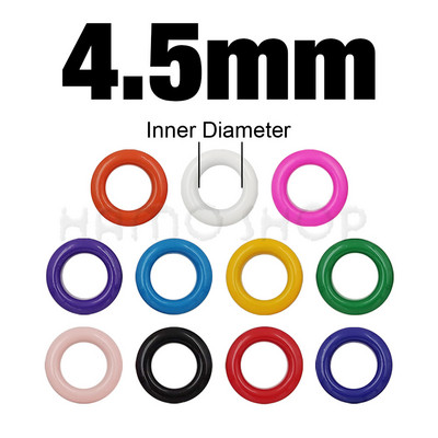 100 komplekti metallist aasad rõngasrõngad metallist auguga silmarõngad, värvisegud Nahast käsitöö jalatsite jaoks Vöökork Kott Sildid Rõivad Scrapbooking