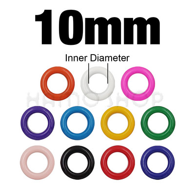 100 komplekti metallist aasad rõngasrõngad metallist auguga silmarõngad, värvisegud Nahast käsitöö jalatsite jaoks Vöökork Kott Sildid Rõivad Scrapbooking