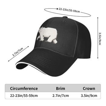 Polar Bear Pixel Caps για ανδρικά καπέλο Ρυθμιζόμενο καπέλο από βαμβάκι ή πολυεστέρα ελαφρύ πολυεστέρα Unisex Print Four Seasons Caps για άνδρες
