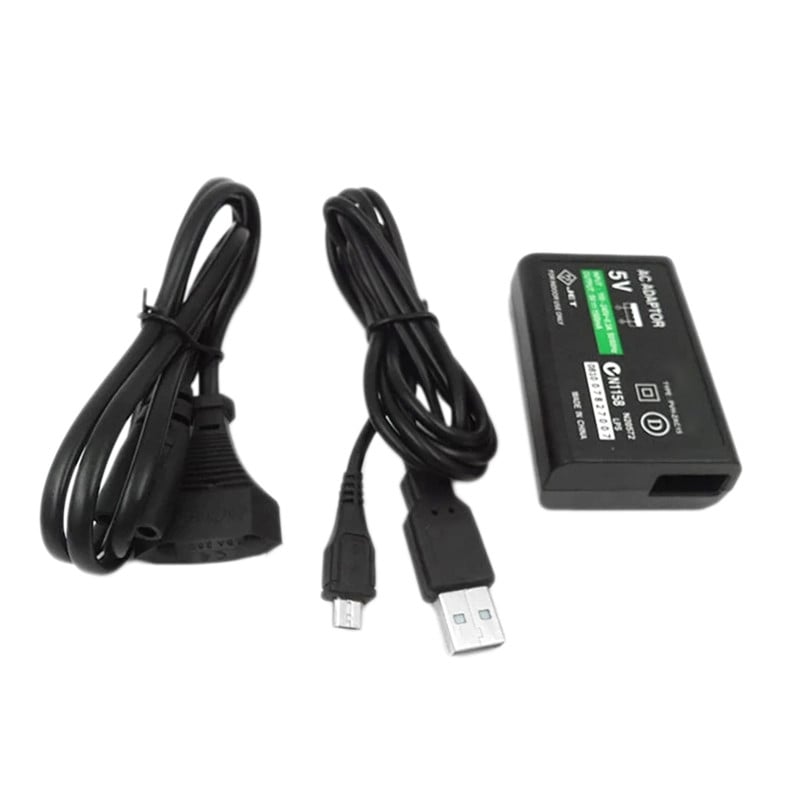 PSVita2000 mängukonsooli toiteallika laadija adapterile koos USB-laadimiskaabliga