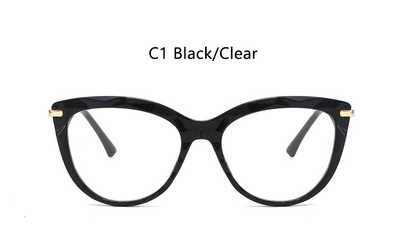 Läbipaistev prillide raam Naiste Mood Läbipaistvad kassisilmad Prillid Lühinägelikkus Nerd nohik Optilised raamid Retseptita prillid oculos