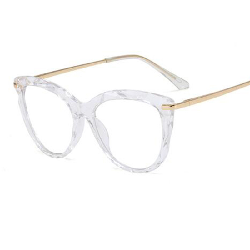 Läbipaistev prillide raam Naiste Mood Läbipaistvad kassisilmad Prillid Lühinägelikkus Nerd nohik Optilised raamid Retseptita prillid oculos