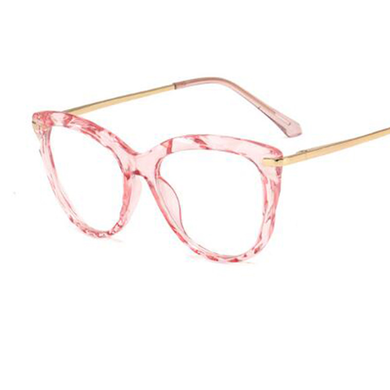 Läbipaistev prillide raam Naiste Mood Läbipaistvad kassisilmad Prillid Lühinägelikkus Nerd nohik Optilised raamid Retseptita prillid oculos