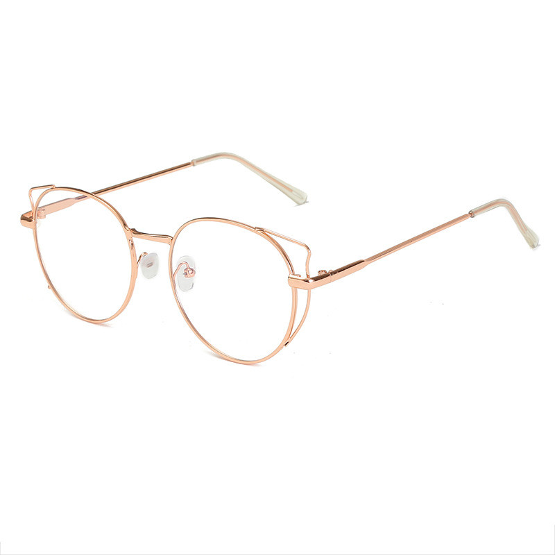 Atkeliavo nauja mada Mieli negabaritinės katės akies skaidrūs akiniai moteriški metaliniai trumparegystė skaitymo akiniai rėmeliai skaidraus stiklo akiniai N5