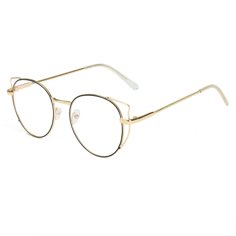 Atkeliavo nauja mada Mieli negabaritinės katės akies skaidrūs akiniai moteriški metaliniai trumparegystė skaitymo akiniai rėmeliai skaidraus stiklo akiniai N5