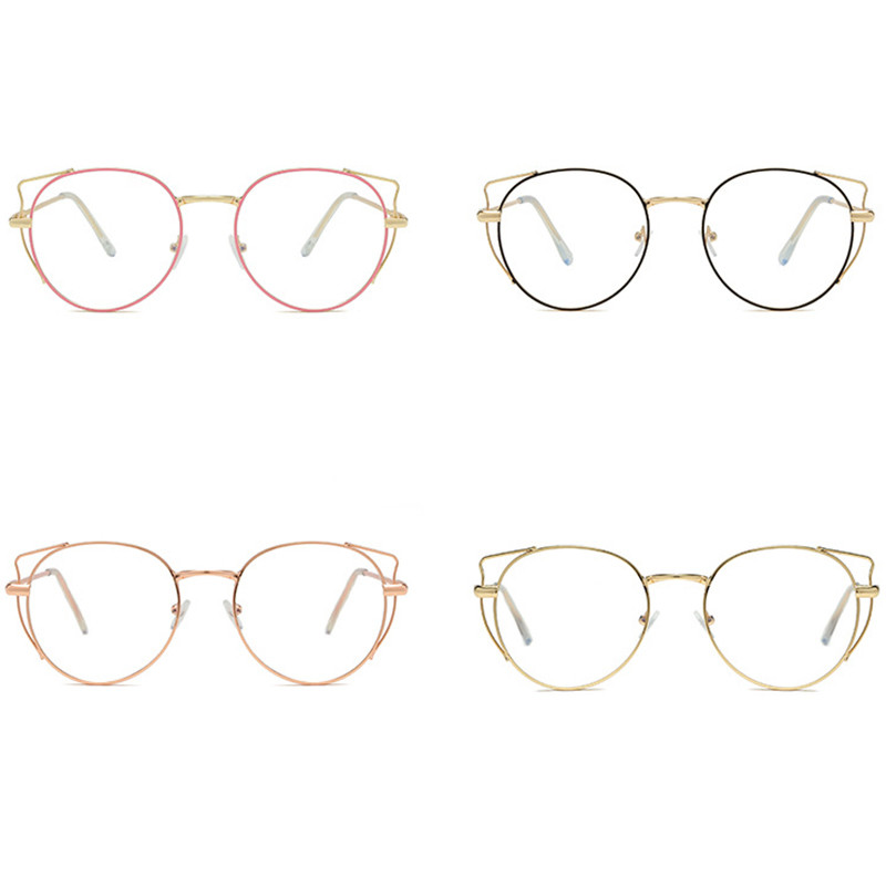 Atkeliavo nauja mada Mieli negabaritinės katės akies skaidrūs akiniai moteriški metaliniai trumparegystė skaitymo akiniai rėmeliai skaidraus stiklo akiniai N5