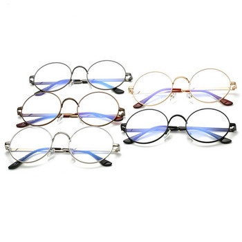 Винтидж кръгли фалшиви очила Дамски прозрачни прозрачни лещи Оптични очила Метална рамка за очила Черни, сребърни Nerd Eyewear