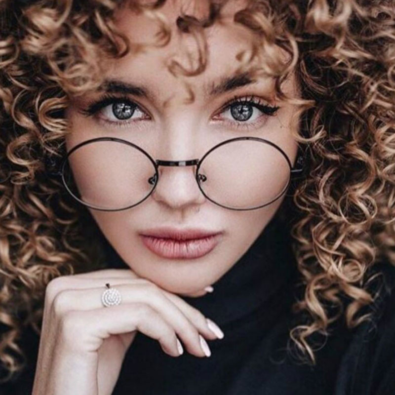 Vintage kerek hamis szemüvegek női átlátszó lencsék optikai szemüvegek fém szemüvegkeret fekete ezüst nerd szemüvegek