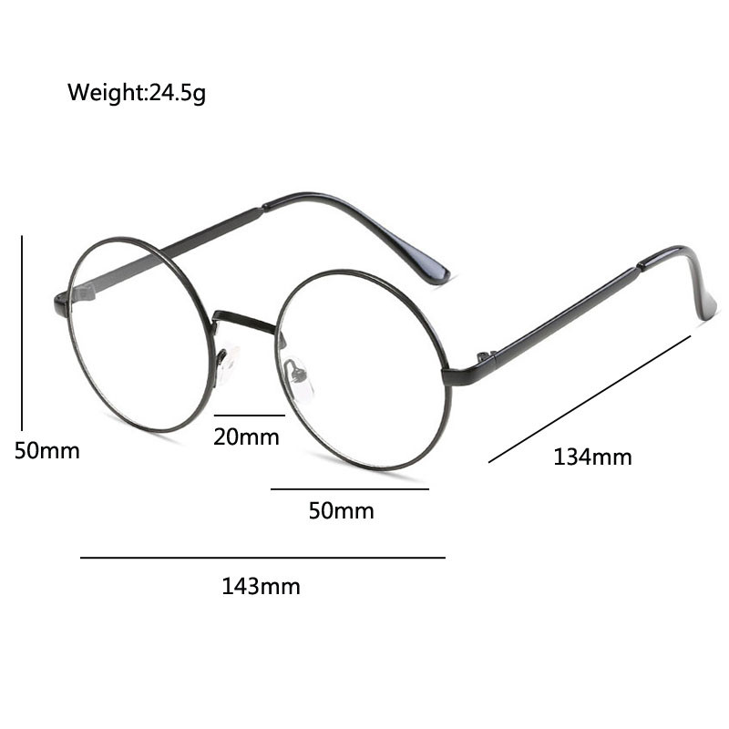 Vintage kerek hamis szemüvegek női átlátszó lencsék optikai szemüvegek fém szemüvegkeret fekete ezüst nerd szemüvegek