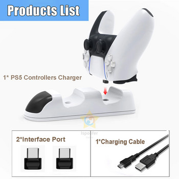 2021 Dual Fast Charging Cradle Dock Station for Playstation 5 PS5 Gamepad Joystick Charger for PS5 Game Controller