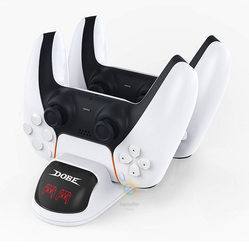 2021 m. dvigubo greito įkroviklio įkrovimo laikiklio doko stotis, skirta Playstation 5 PS5 žaidimų pulto vairasvirtei, PS5 žaidimų valdikliui