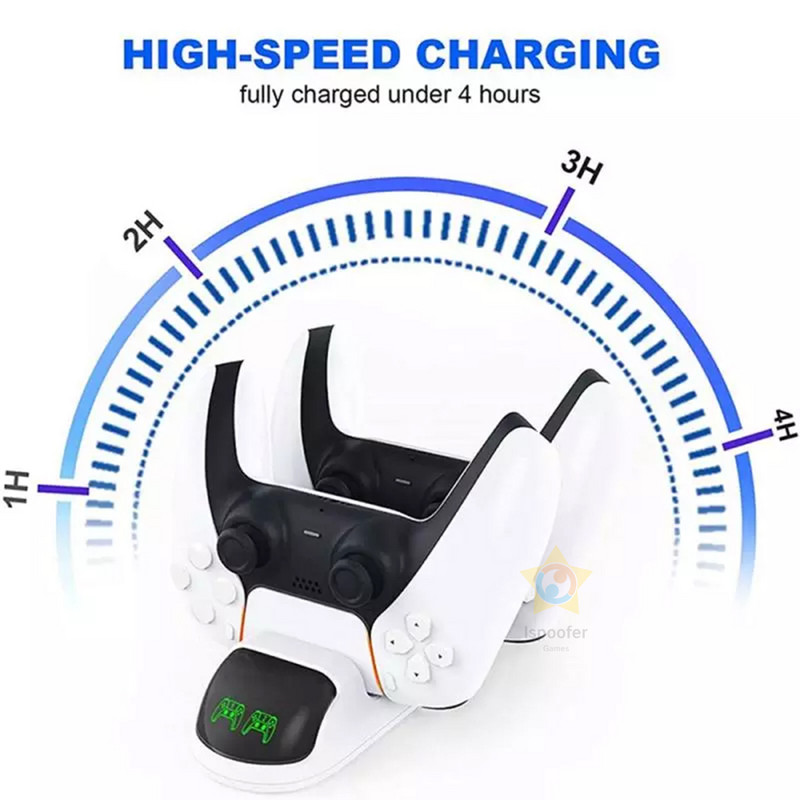 2021 m. dvigubo greito įkroviklio įkrovimo laikiklio doko stotis, skirta Playstation 5 PS5 žaidimų pulto vairasvirtei, PS5 žaidimų valdikliui