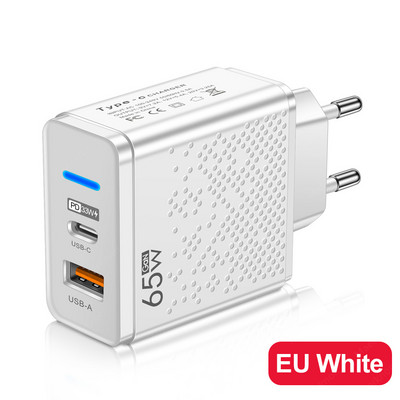 65W USB C punjač PD Type C zidni adapter za brzo punjenje za iPhone 14 13 Xiaomi Samsung Macbook Quick Charge3.0 punjač za telefon