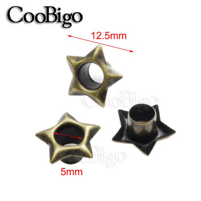 100 vnt. Metalinės ąselės Sun Star gėlių ąselės drabužiams Oda amatai DIY Scrapbooking siuvimo priedai