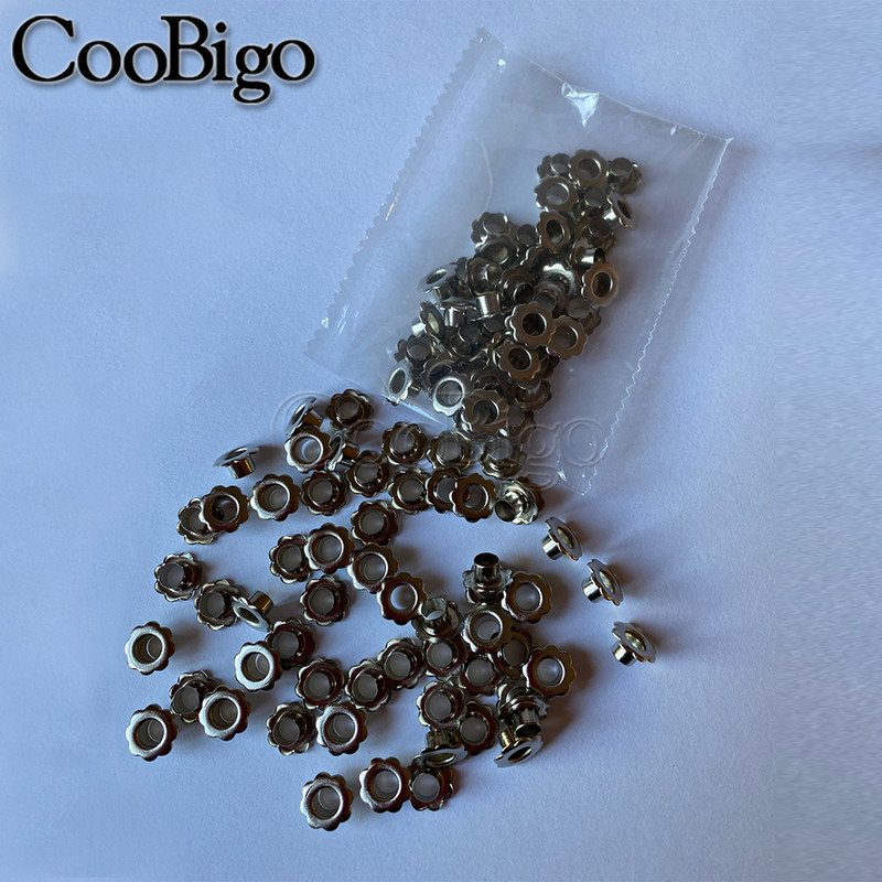 100 vnt. Metalinės ąselės Sun Star gėlių ąselės drabužiams Oda amatai DIY Scrapbooking siuvimo priedai