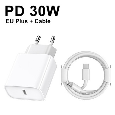 За Apple Original PD 30W магнитно безжично зарядно за iPhone 14 Pro Max 13 12 11 Mini Fast Charging X XS XR 8 Plus USB-C кабел