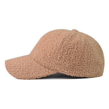 Μόδα χειμωνιάτικα καπέλα για γυναίκες κορίτσια Μαλακή απομίμηση αρνιού μαλλί μονόχρωμο καπέλο μπέιζμπολ εξωτερικού χώρου Χονδρική Dropshipping