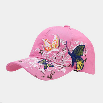 1PC Нов корейски стил, бродирана бейзболна шапка с пайети, бродирана пеперуда, модна шапка с прилив, дамска шапка