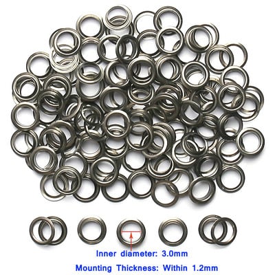 100 rinkinių Varinės kilpos žiedai, apvalūs žiedai, skirti pasidaryk pats.