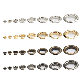 100 комплекта бронз 3 мм-20 мм месингова втулка за отвор с шайба, кожени кръгли пръстени за очи за обувки, чанта, колан, шапка, завеса, скрапбукинг