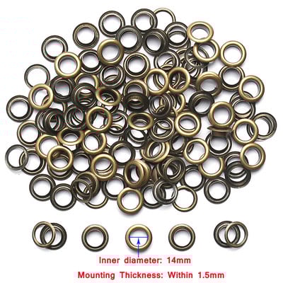 100 komplekti pronksist 3-20 mm messingist aasa läbiviigu koos seibiga Nahast ümmargused silmarõngad kingadele kott vöö müts kardin Scrapbooking