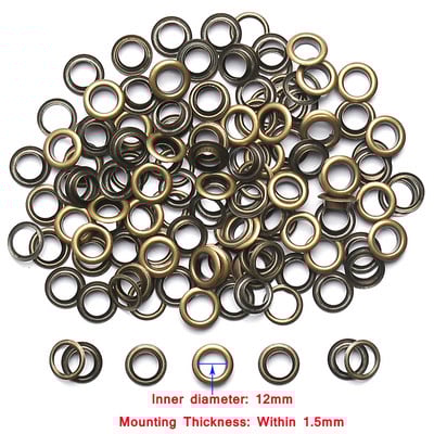 100 komplekti pronksist 3-20 mm messingist aasa läbiviigu koos seibiga Nahast ümmargused silmarõngad kingadele kott vöö müts kardin Scrapbooking